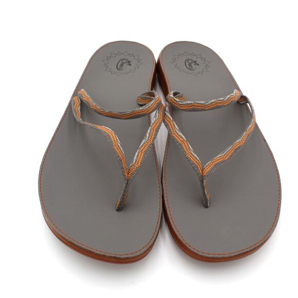Chaco Flip Flop Thong Sandals Womens 11 Gray Orange Arch Support Comfort - Picture 6 of 7